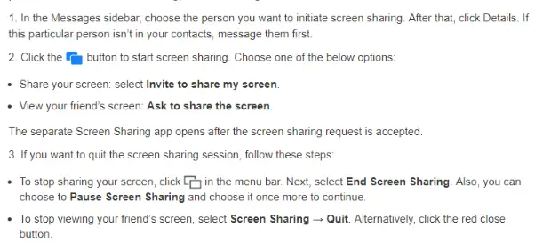facetime screen share steps