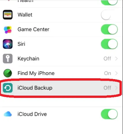 icloud bakup