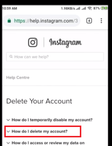 Delete Instagram Account Permanently From Mobile