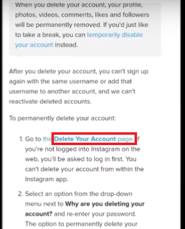 Delete Instagram Account Permanently From Mobile