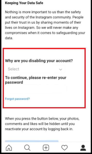 Disable/Remove IG Account Temporarily From Mobile