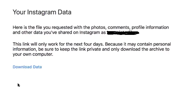 data backup for Instagram
