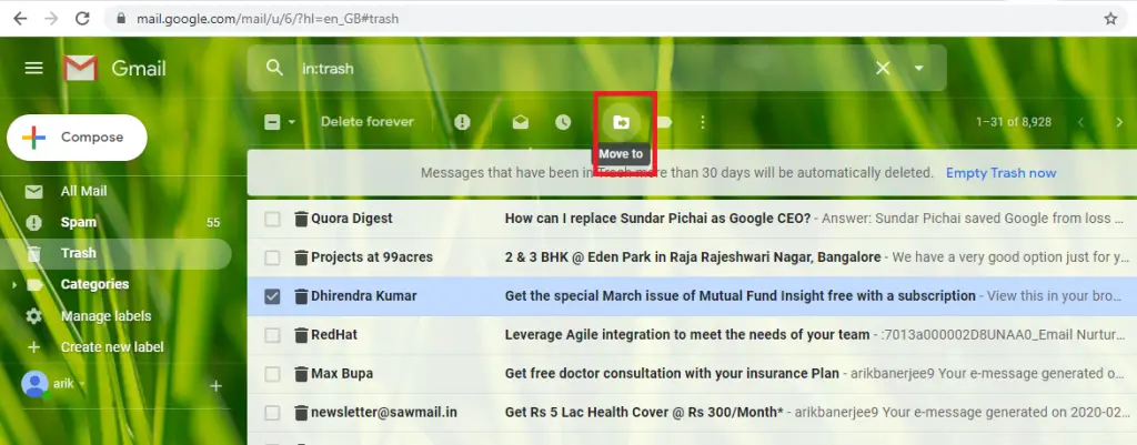 retrieve deleted gmail emails 