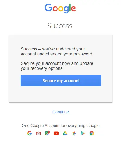 Recover gmail account