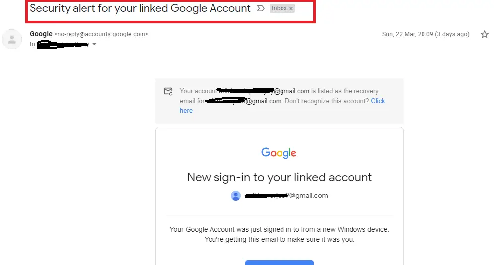 Google Account And Security Settings