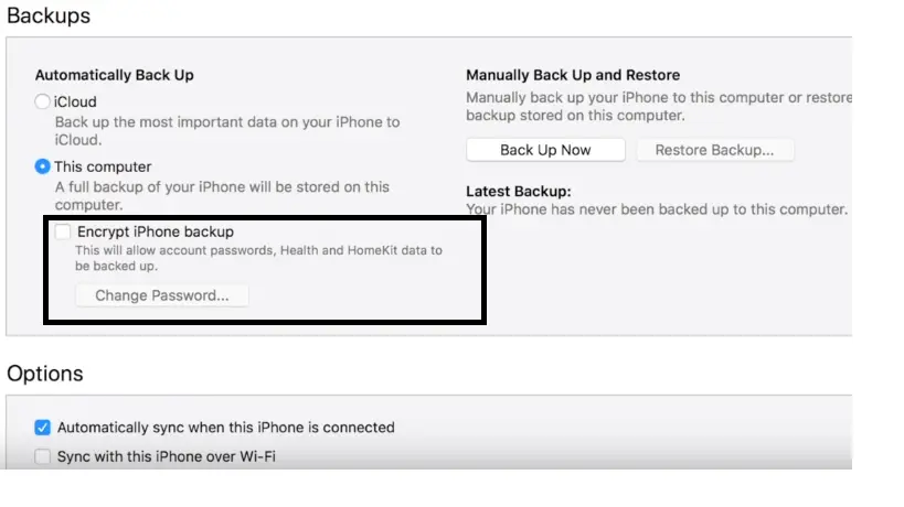 transfer data with iTunes in iPhone 