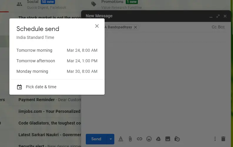 how to send email in desktop 