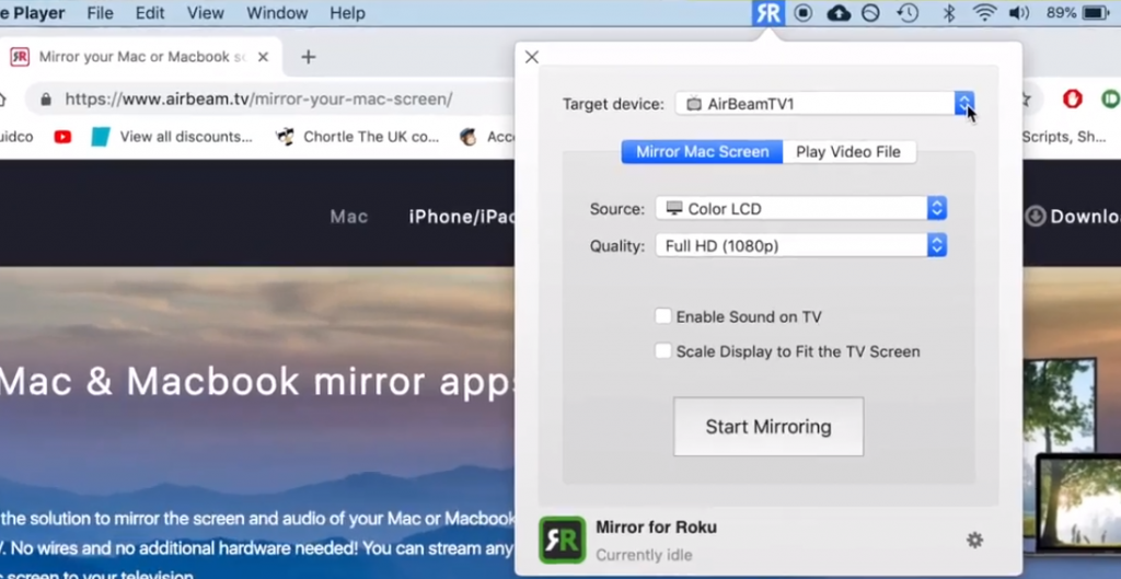Roku Screen Mirroring with Macbook