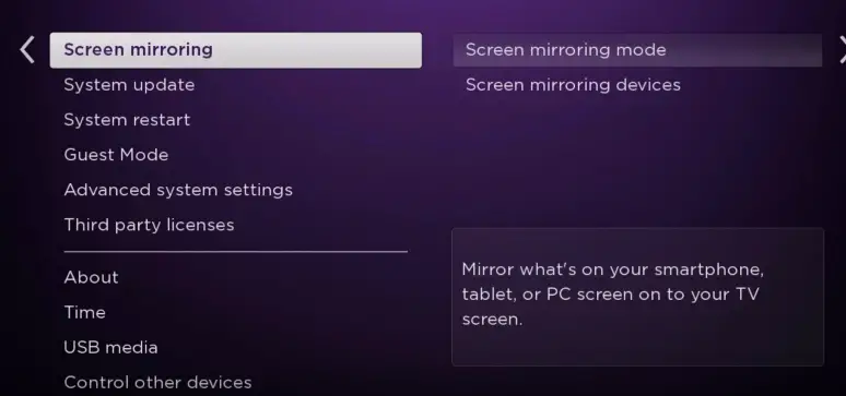 Roku Screen Mirroring with Android