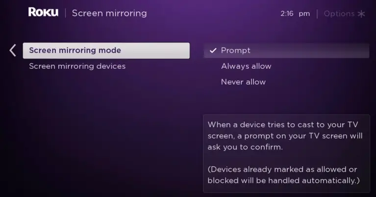 Roku Screen Mirroring with Android